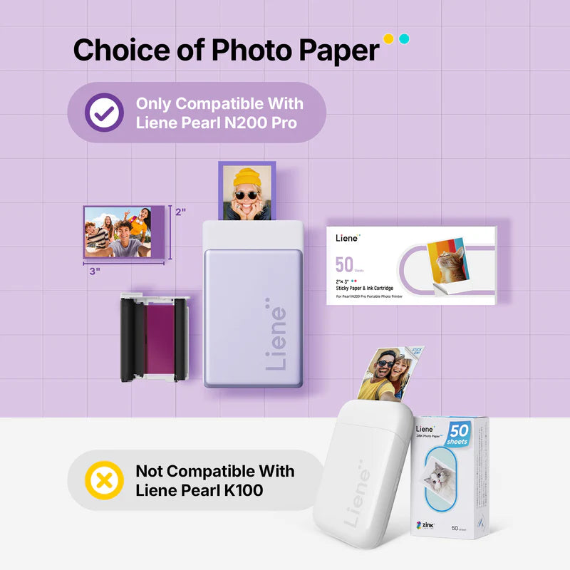 Refill Pack - 50x Dye-Sublimation Paper Sheets + 5x Ink Cartridges