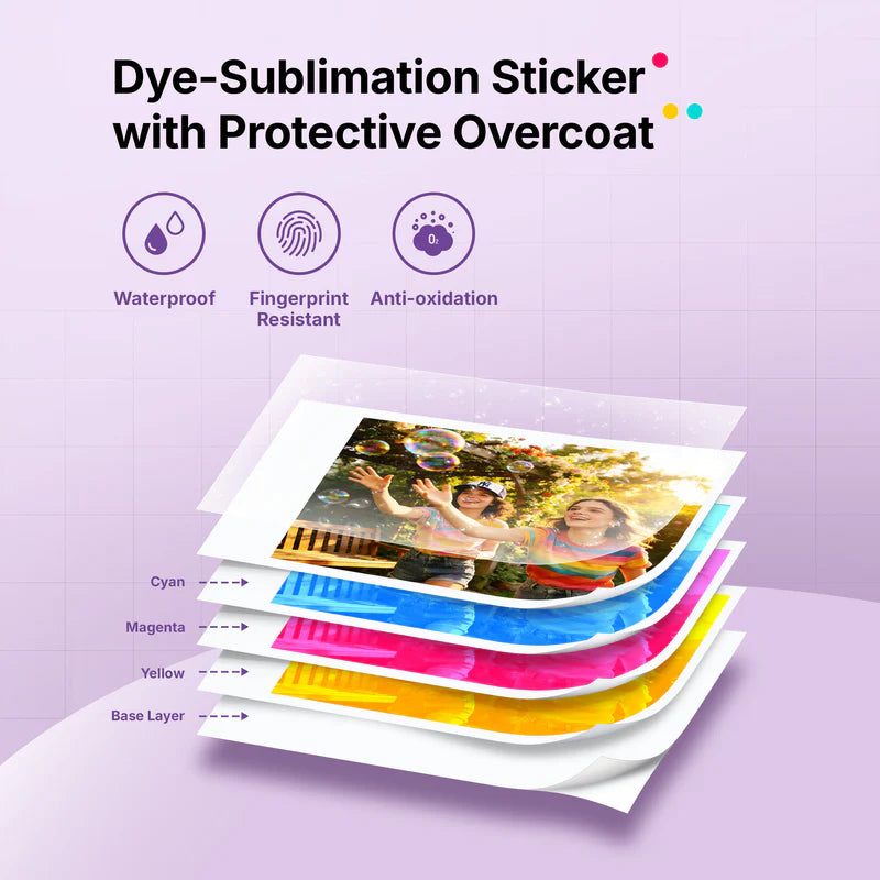Refill Pack - 50x Dye-Sublimation Paper Sheets + 5x Ink Cartridges
